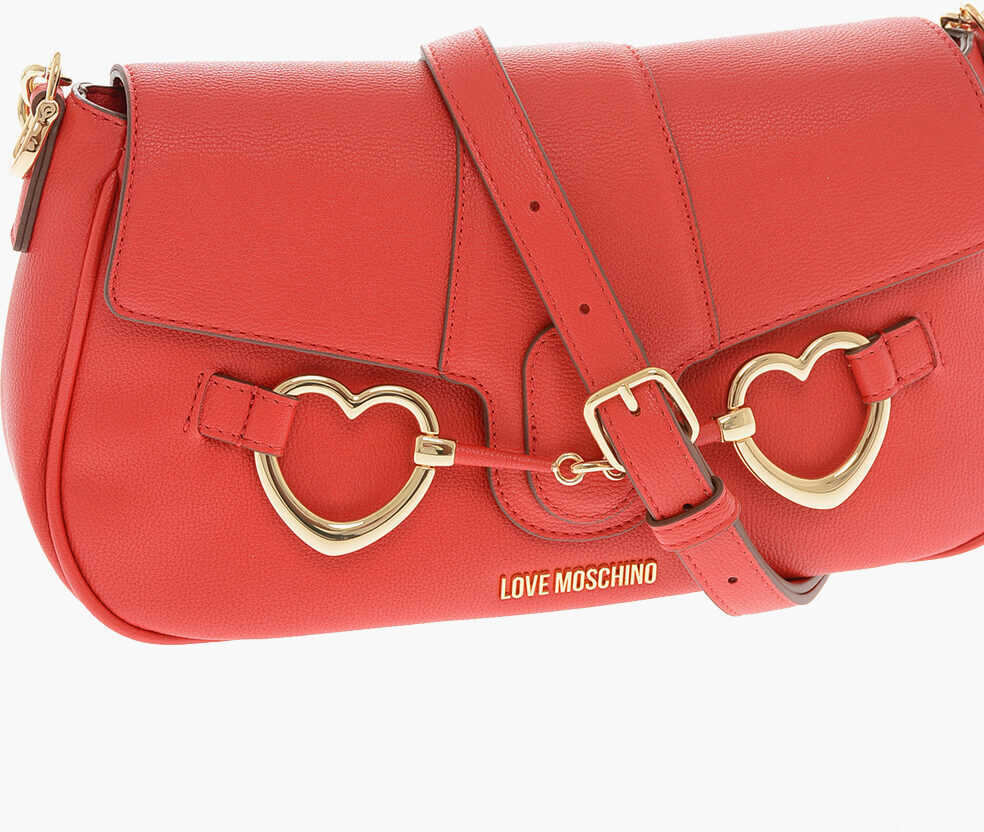 Genti de umar Moschino Love Faux Leather Big Heartbit Shoulder Bag Red Femei (BM 9789557) 3