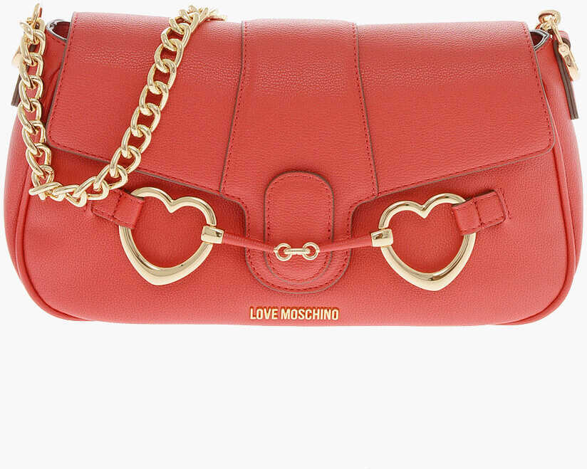 Genti de umar Moschino Love Faux Leather Big Heartbit Shoulder Bag Red Femei (BM 9789557) 1