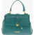 Moschino Love Faux Leather Handbag With Heart Shaped Charm Green