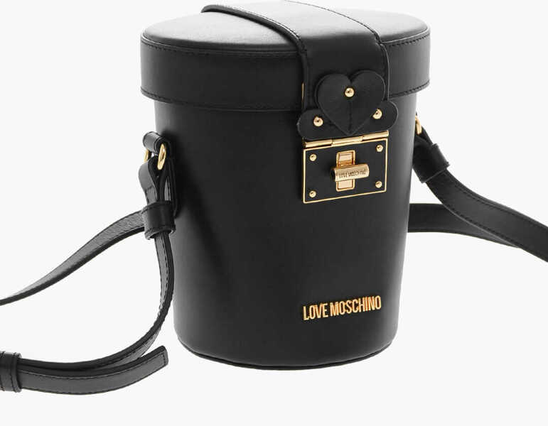 Genti tip postas Moschino Love Leather Bucket Bag With Turn Lock Closure Black Femei (BM 9789584) 3