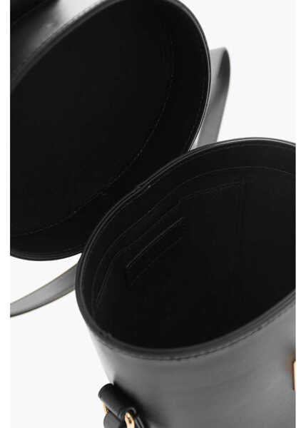 Genti tip postas Moschino Love Leather Bucket Bag With Turn Lock Closure Black Femei (BM 9789584) 4