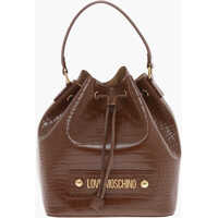Genti de mana Love Crocodile Effect Faux Leather Bucket Bag With Maxi Logo Femei