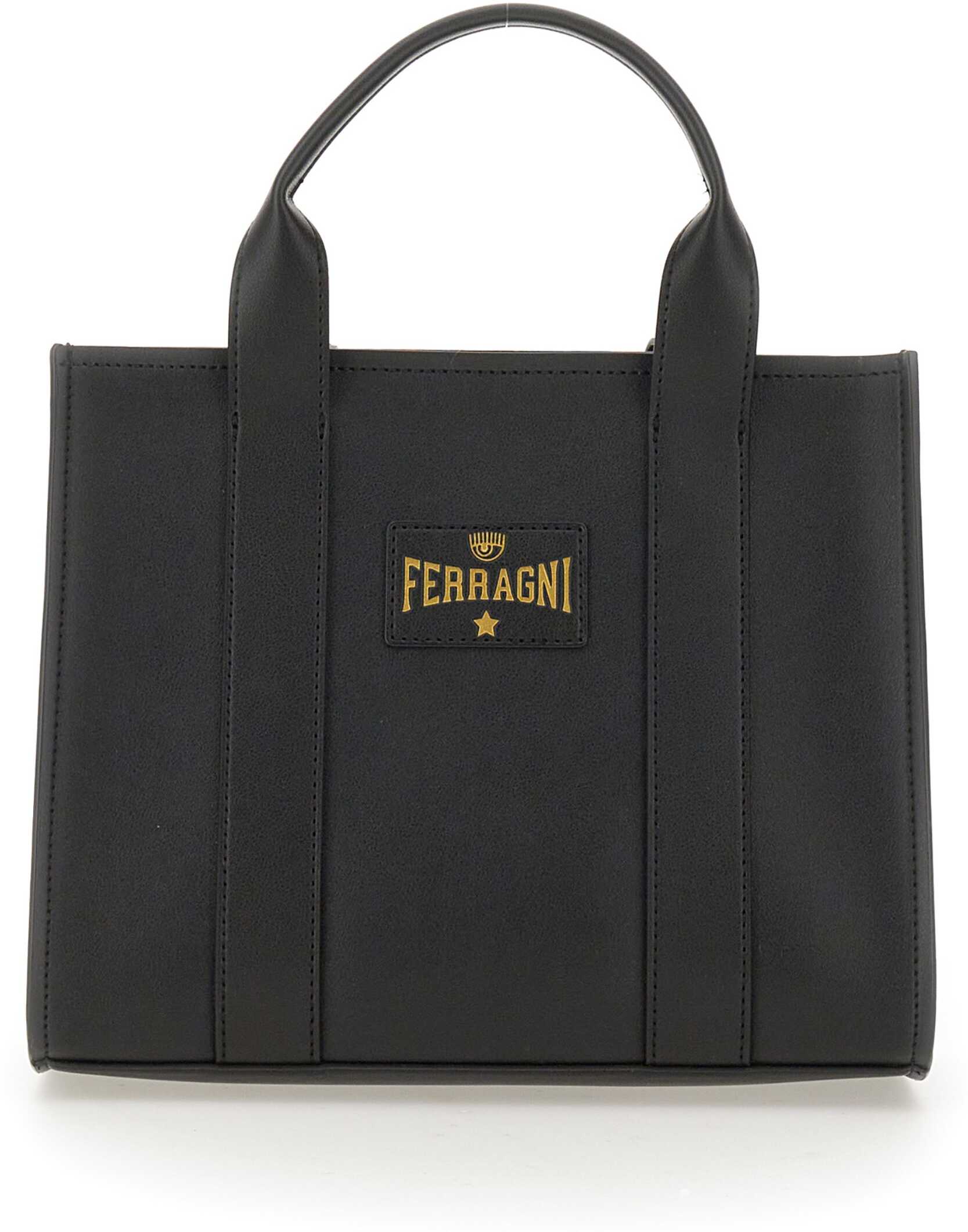 Chiara Ferragni Faux Leather Tote Bag BLACK
