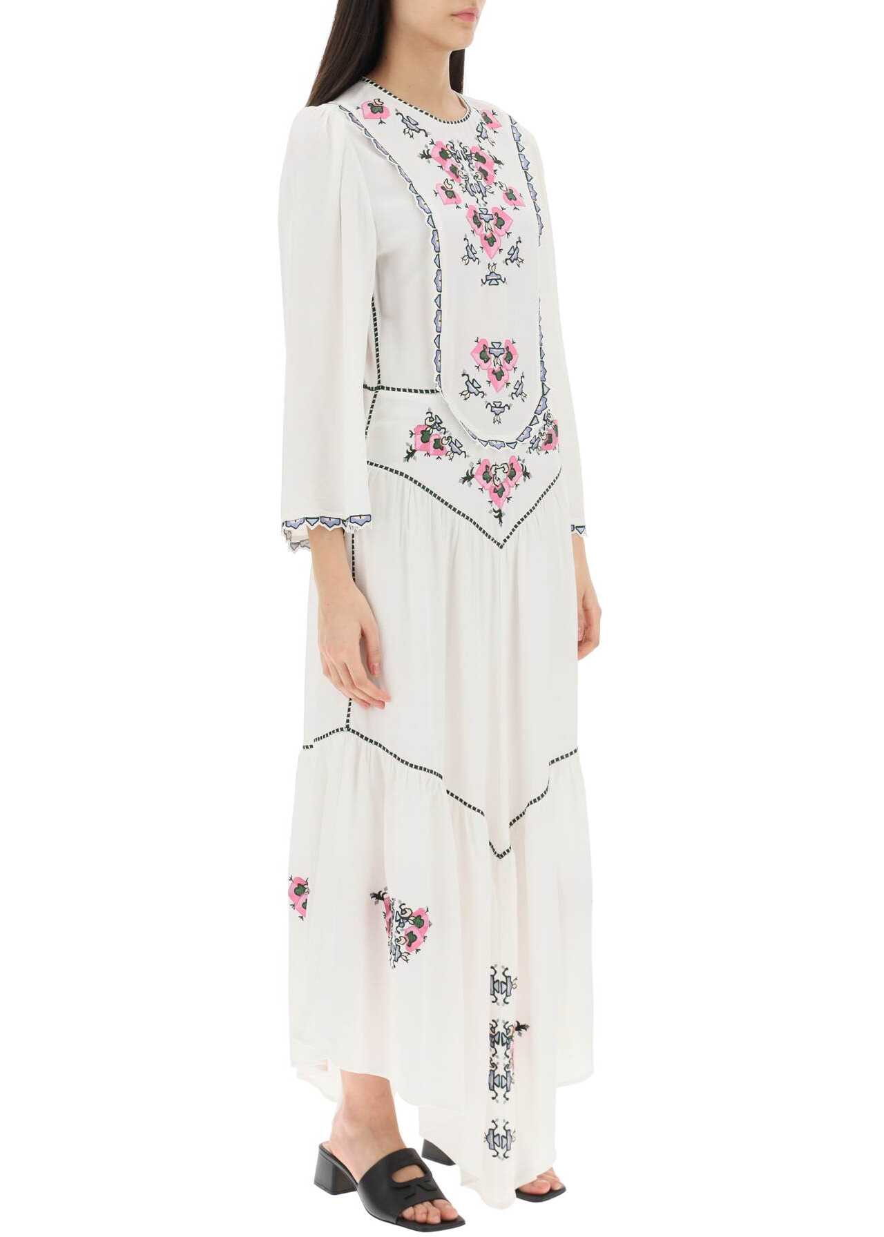 Isabel Marant \'Sonia\' Embroidered Maxi Dress WHITE