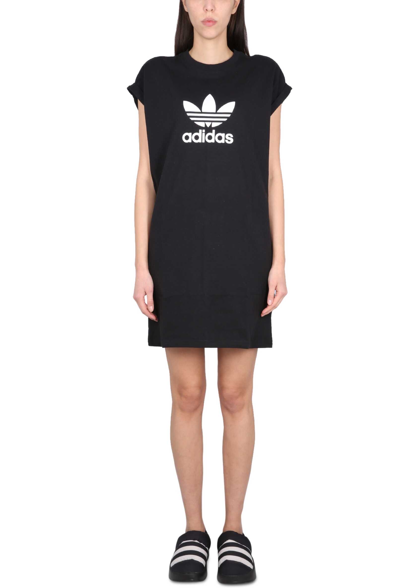 adidas Originals Logo Print Dress BLACK