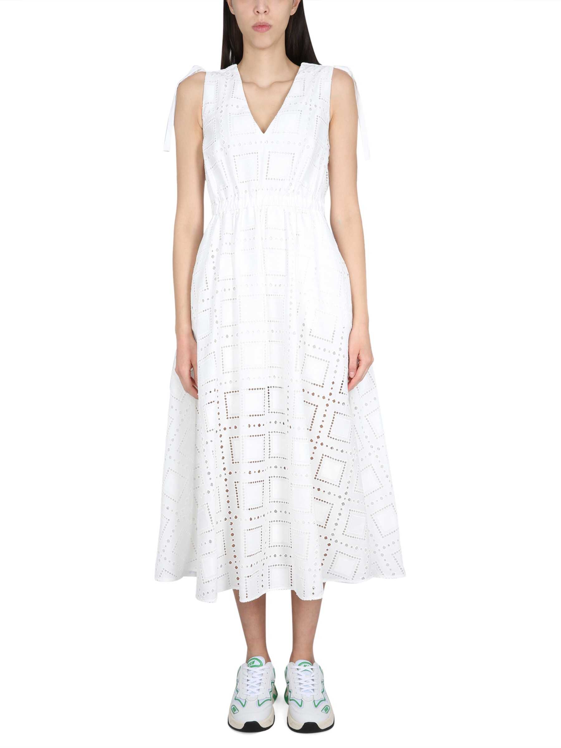 MSGM Cotton Blend Dress WHITE