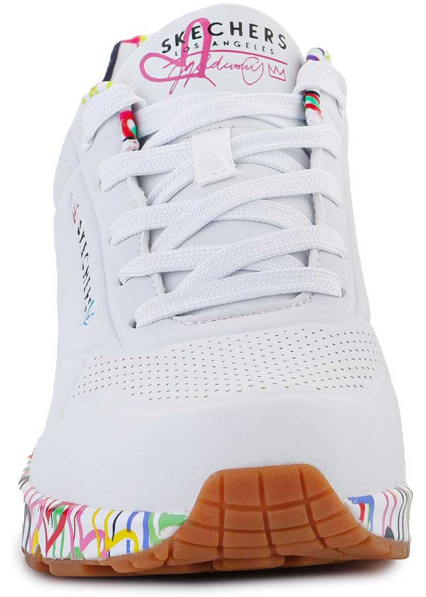 Sneakers SKECHERS Uno Loving Love WHITE 155506 - WHT White/Multicolor Femei (BM 9795260) 3
