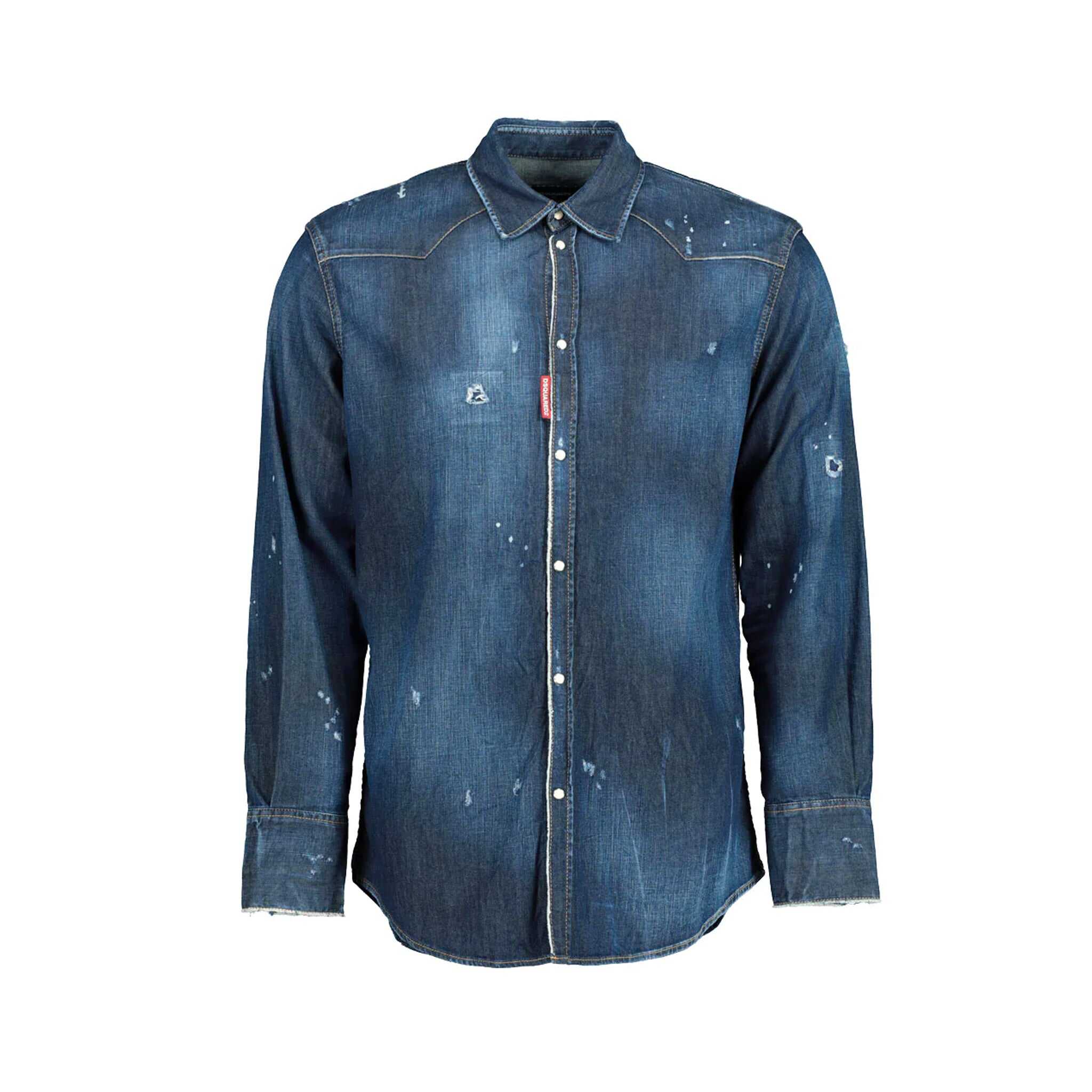 DSQUARED2 Cotton Denim Shirt Blue