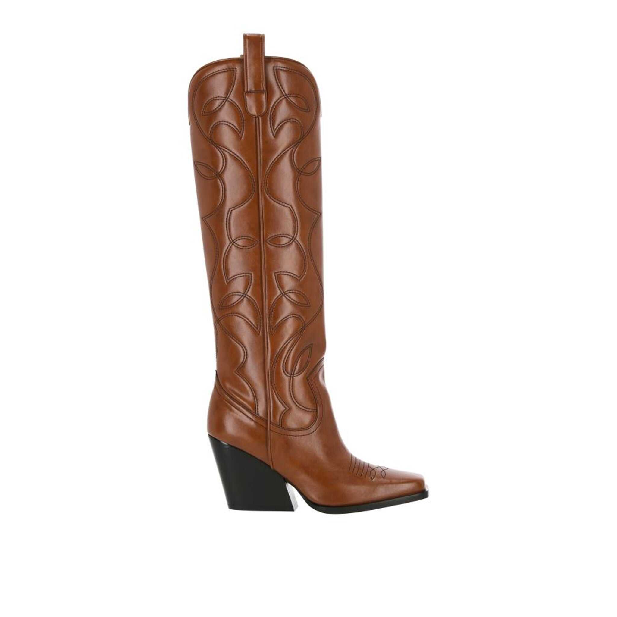 Stella McCartney Texano Faux Leather Boots Brown