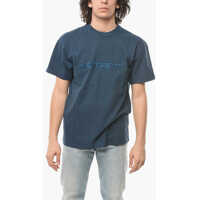 Tricouri Acid Wash Effect Crew-Neck T-Shirt With Embossed-Logo Barbati