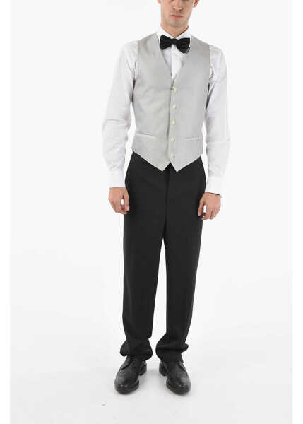 Veste costum CORNELIANI Cc Collection Two-Tone Reset Vest With Martingale White Barbati (BM 9808712) 4