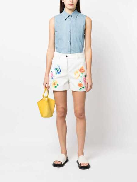 Pantaloni scurti LOVE Moschino Shorts In Broderie Anglaise Flower Chin WHITE Femei (BM 9810596) 2