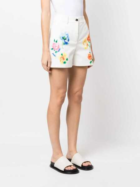 Pantaloni scurti LOVE Moschino Shorts In Broderie Anglaise Flower Chin WHITE Femei (BM 9810596) 3