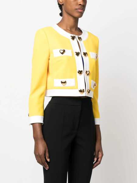 Sacouri office Moschino Heart Buttons Crepe Jacket YELLOW Femei (BM 9810665) 3