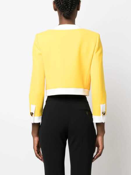Sacouri office Moschino Heart Buttons Crepe Jacket YELLOW Femei (BM 9810665) 4
