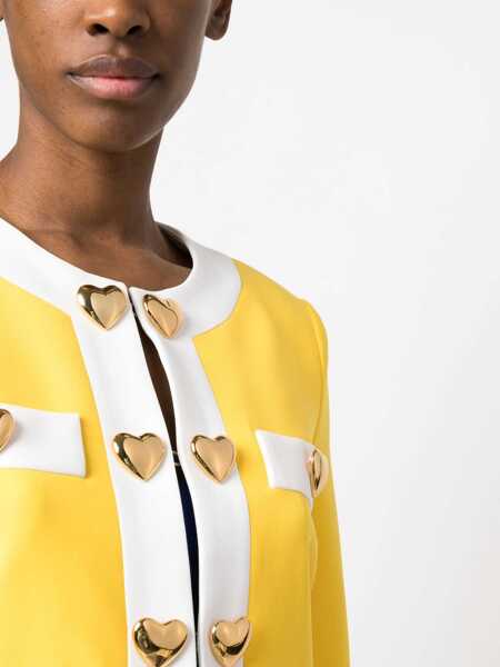 Sacouri office Moschino Heart Buttons Crepe Jacket YELLOW Femei (BM 9810665) 5