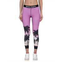 Pantaloni casual Palm Sunset Print Leggings Femei