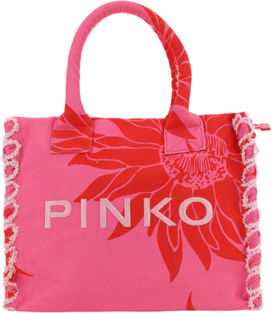 Pinko Beach Shopper Bag ROSA/ROSSO