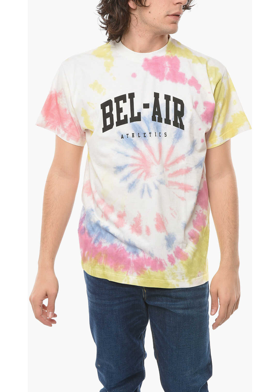 Bel-Air Athletics Tie-Dye Effect T-Shirt With Logo-Print Multicolor
