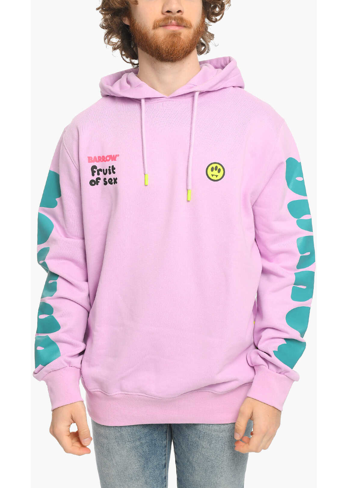 BARROW All Over Printed Oversized Hoodie Pink