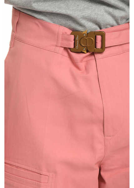 Pantaloni scurti Dior Cotton Cargo Shorts With Golden Closure Pink Barbati (BM 9813920) 3