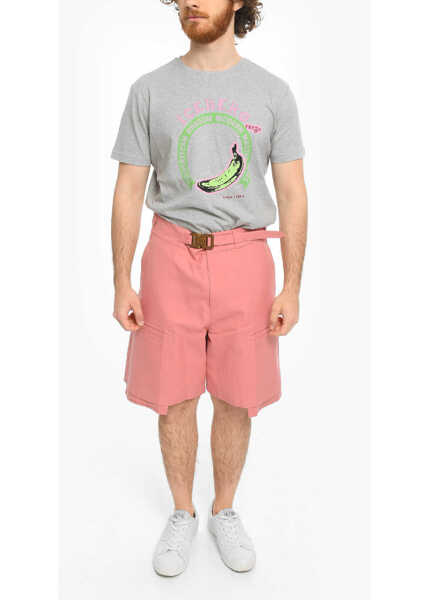 Pantaloni scurti Dior Cotton Cargo Shorts With Golden Closure Pink Barbati (BM 9813920) 4