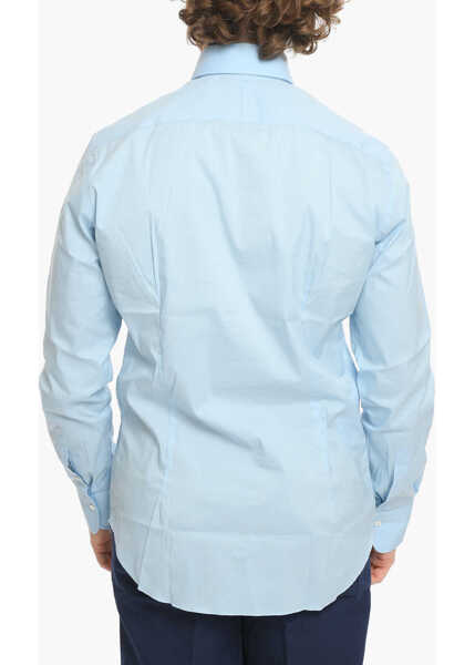 Camasi casual Alessandro Gherardi Cotton Blend Spread Collar Shirt Light Blue Barbati (BM 9814079) 2