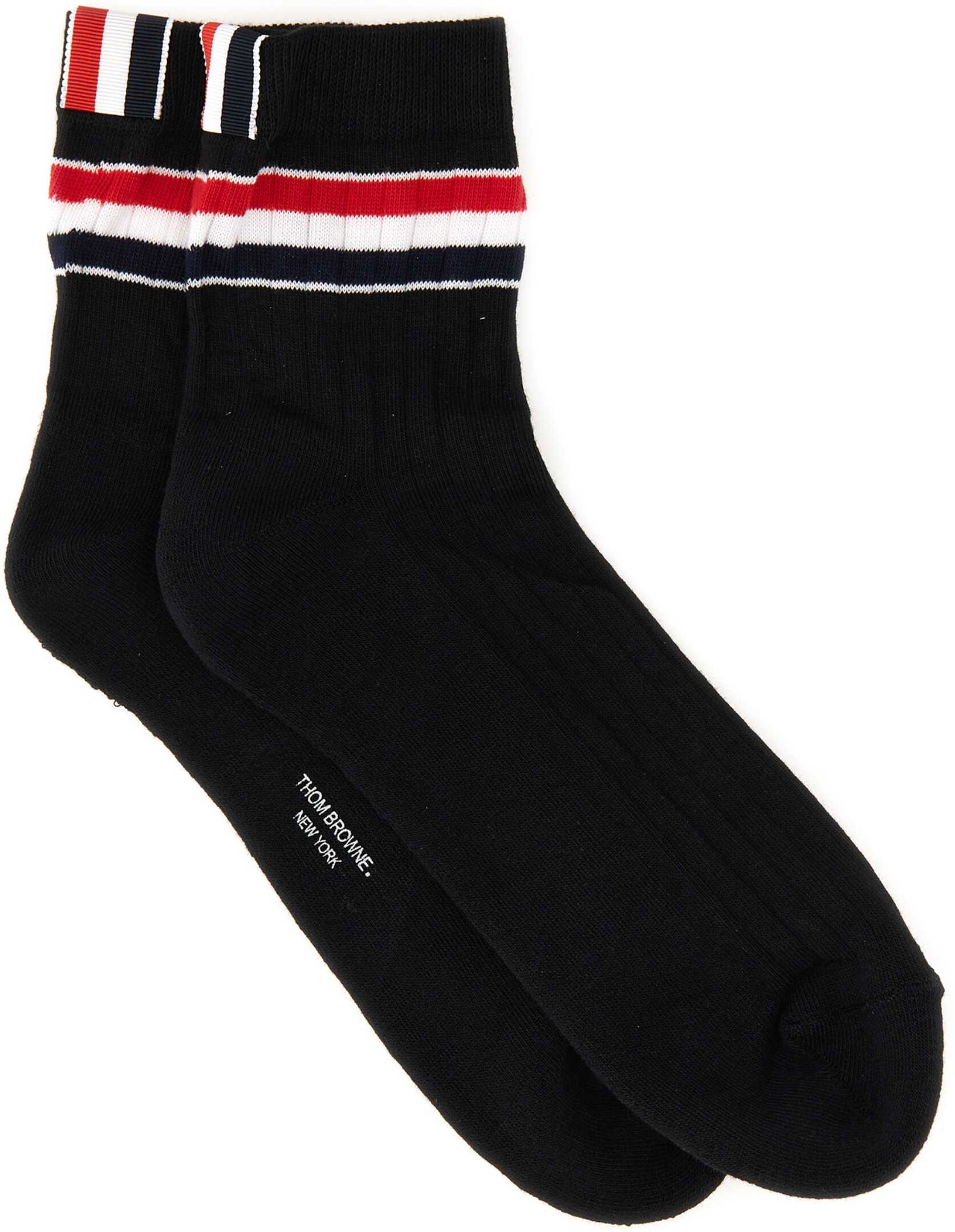 Thom Browne Striped Athletic Socks BLACK