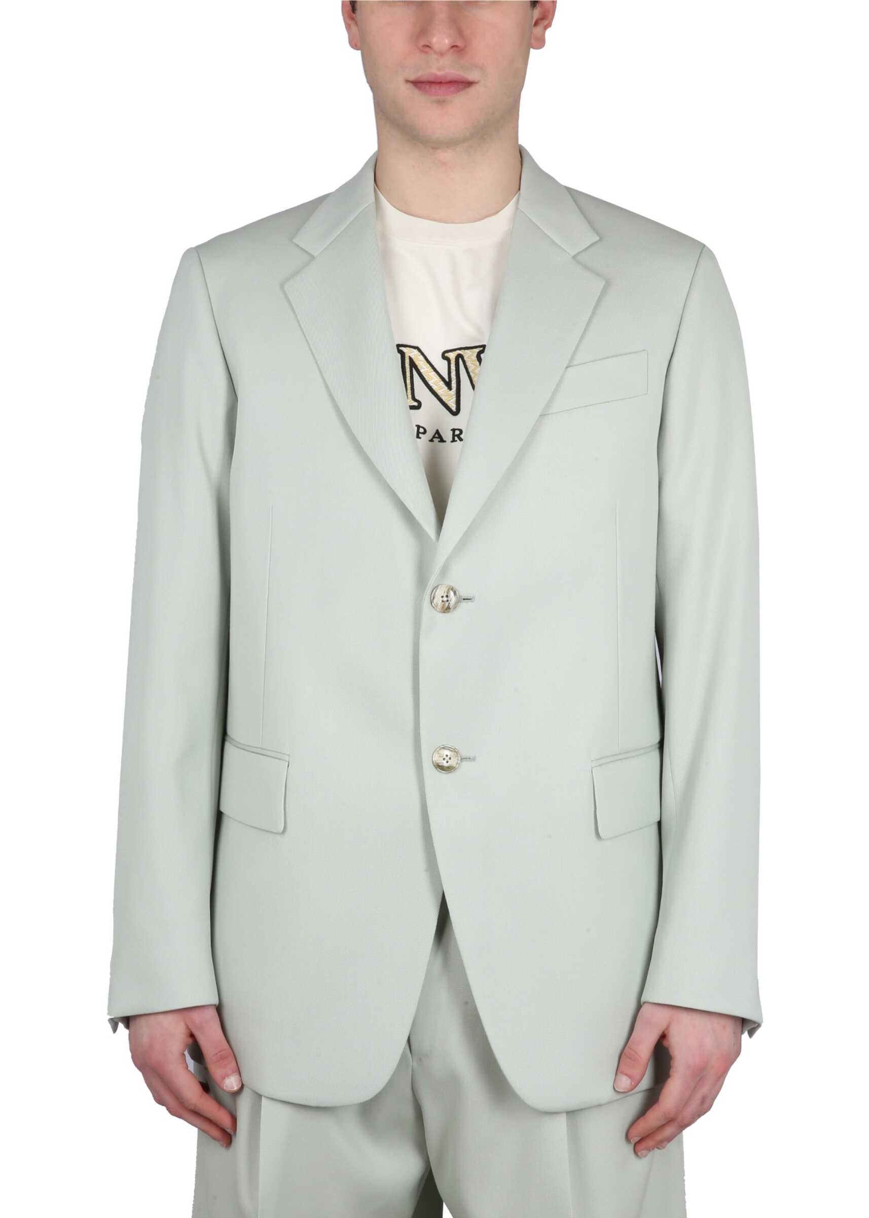 Lanvin Single-Breasted Boxy Jacket GREEN