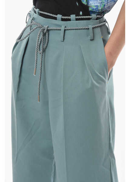 Pantaloni office ANDERSSON BELL Double Pleated Karen Wide Pants With Braided Pants Blue Femei (BM 9816818) 3