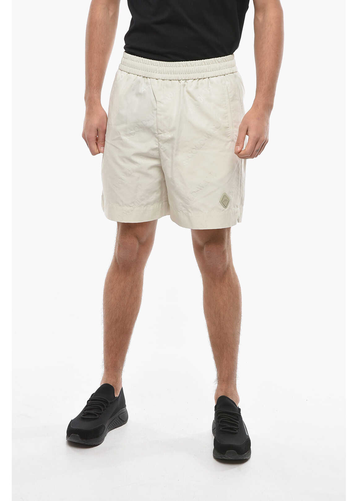A-COLD-WALL* All Over Logo 3 Pockets Nylon Shorts Beige