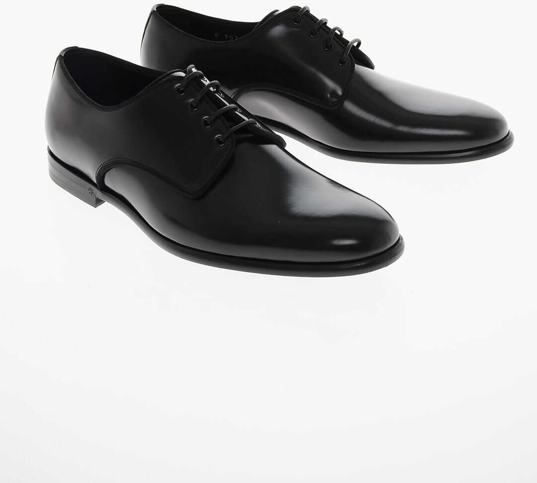 Dolce & Gabbana Cuir Sole Antik Leather Derby Shoes Black