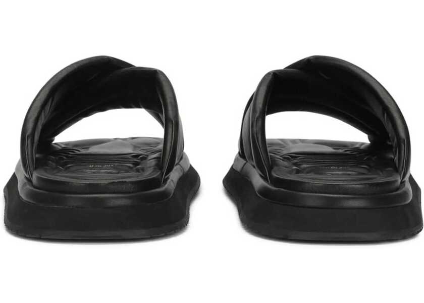 Sandale Dolce & Gabbana Nappa Effect Fabric Sandal BLACK Barbati (BM 9820451) 3