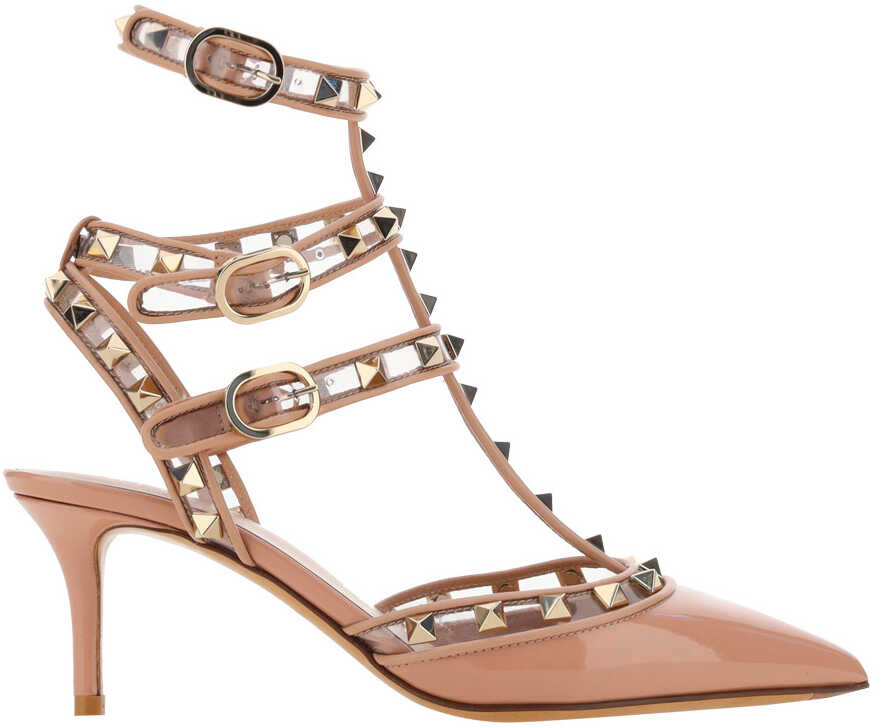 Valentino Garavani Rockstud Sandals Valentino Garavani ROSE CANNELLE/TRASPARENTE