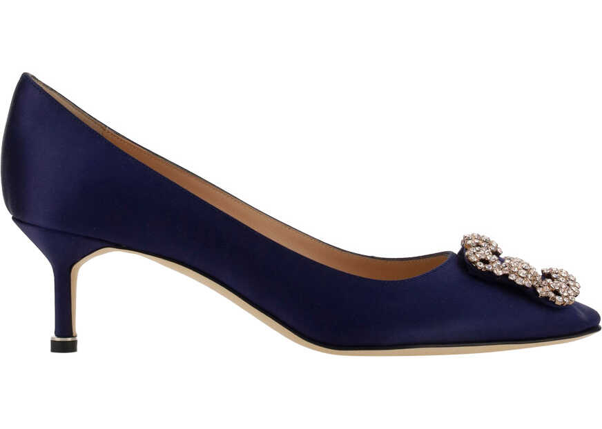 Manolo Blahnik Hangisi Pumps NAVY