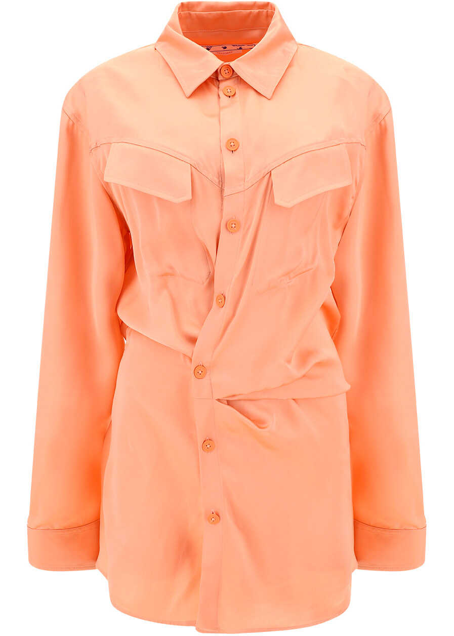 Off-White Chemisier Toybox Twist Dress SALMON PINK