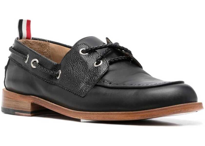 Mocasini Thom Browne Boat Moccasin BLACK Barbati (BM 9824672) 2