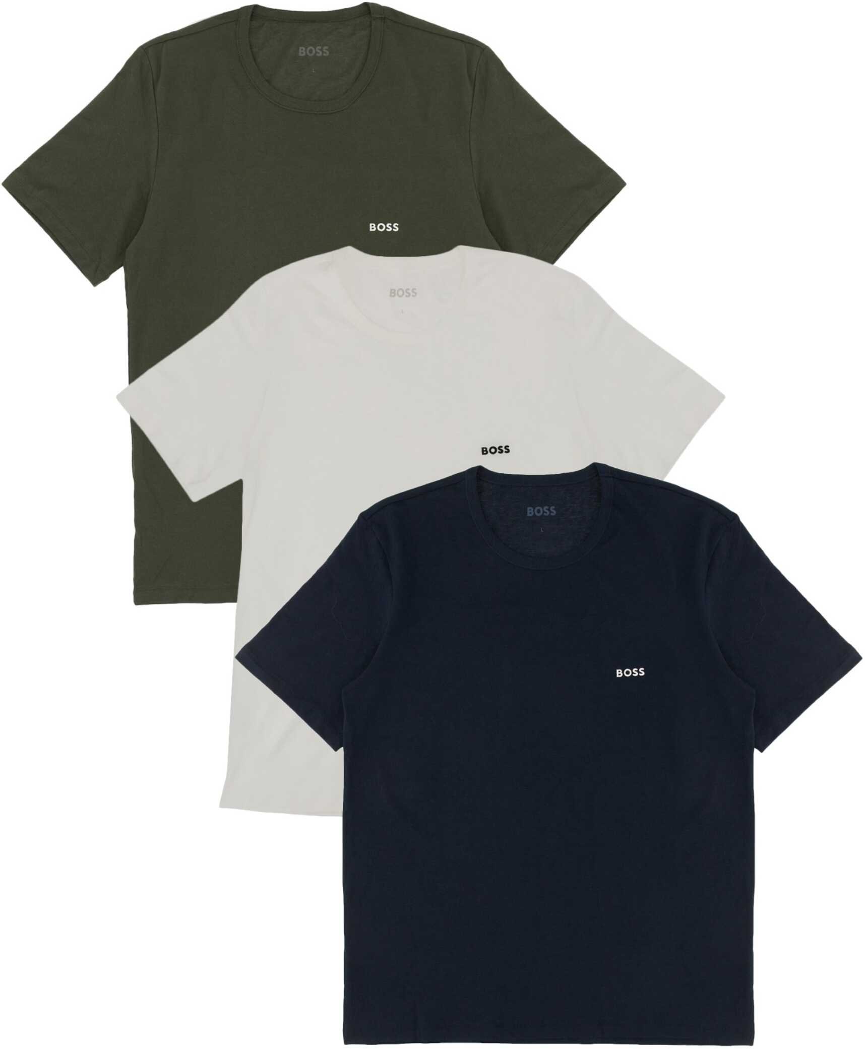 Hugo Boss Cotton Intimate T-Shirts In Pack Of Three MULTICOLOUR