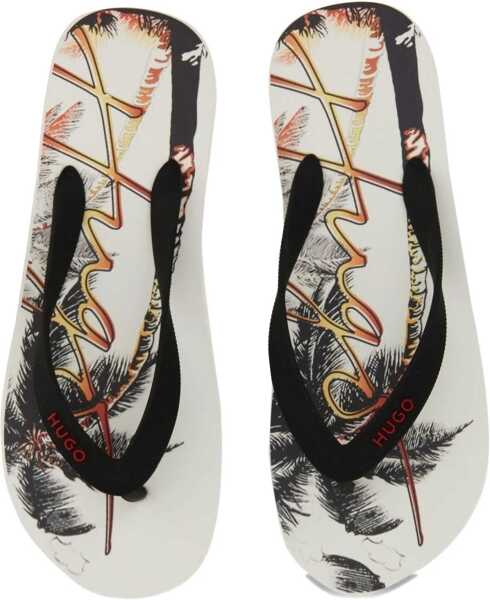 Sandale Hugo Boss Slide Sandal With Print WHITE Barbati (BM 9824690) 3