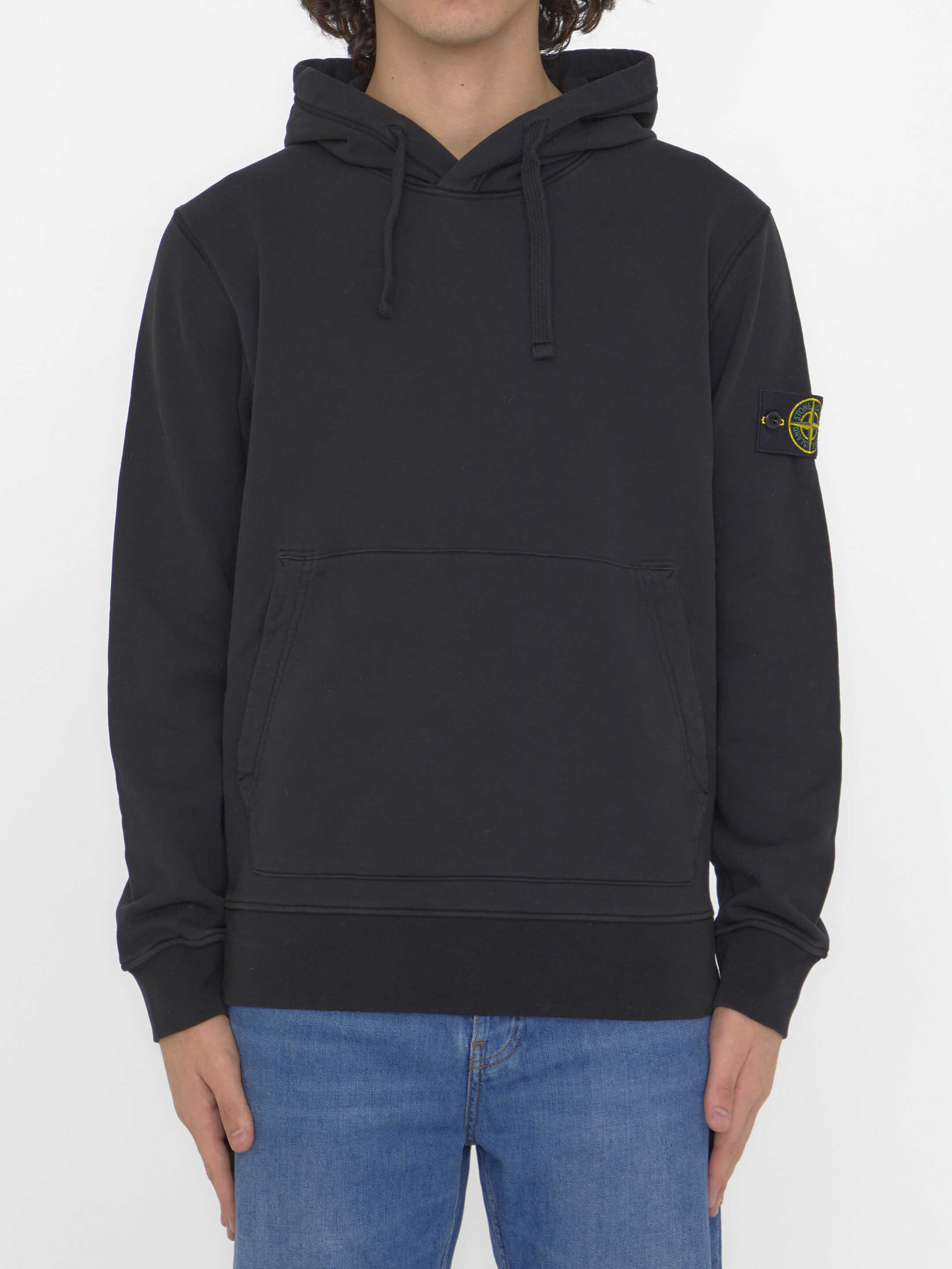 Stone Island Cotton Hoodie Black