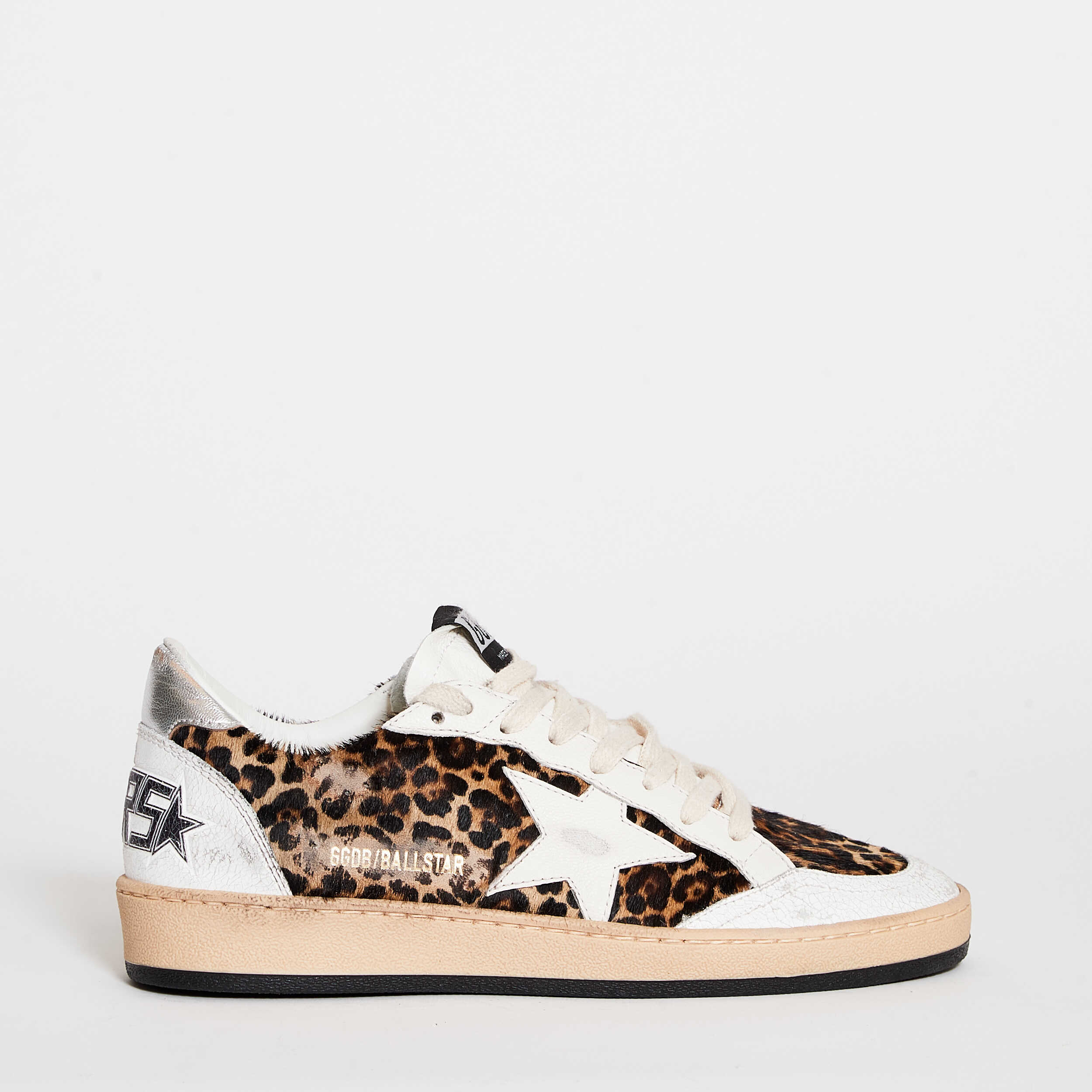 Golden Goose Sneakers BAll Star Leopard Brown White Natural