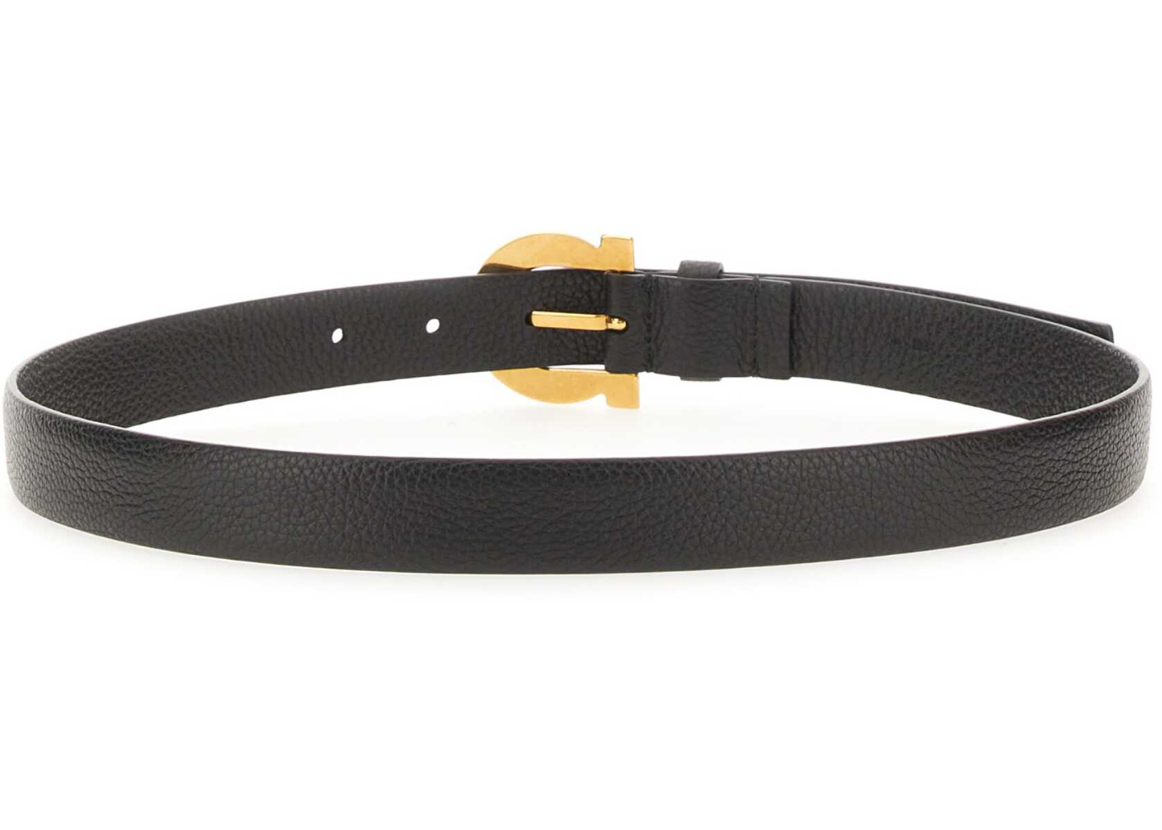 Ferragamo Belt With Buckle Hooks BLACK