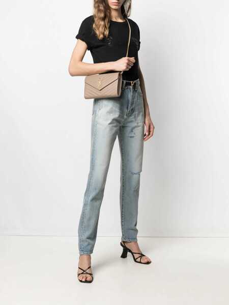 Portofele Saint Laurent Logoed Shoulder Bag LIGHT BROWN Femei (BM 9830408) 2