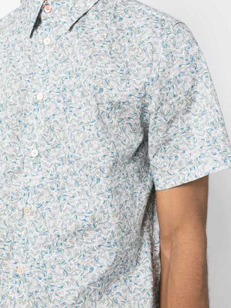 Camasi casual Paul Smith Wave Print Shirt AZURE Barbati (BM 9830513) 5