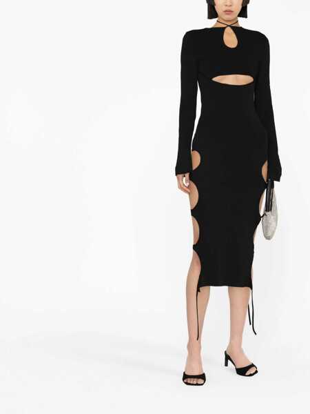 Rochii casual ANDREADAMO Dress With Cut-Out Details BLACK Femei (BM 9830579) 2