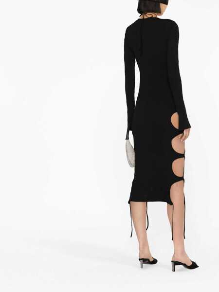 Rochii casual ANDREADAMO Dress With Cut-Out Details BLACK Femei (BM 9830579) 3