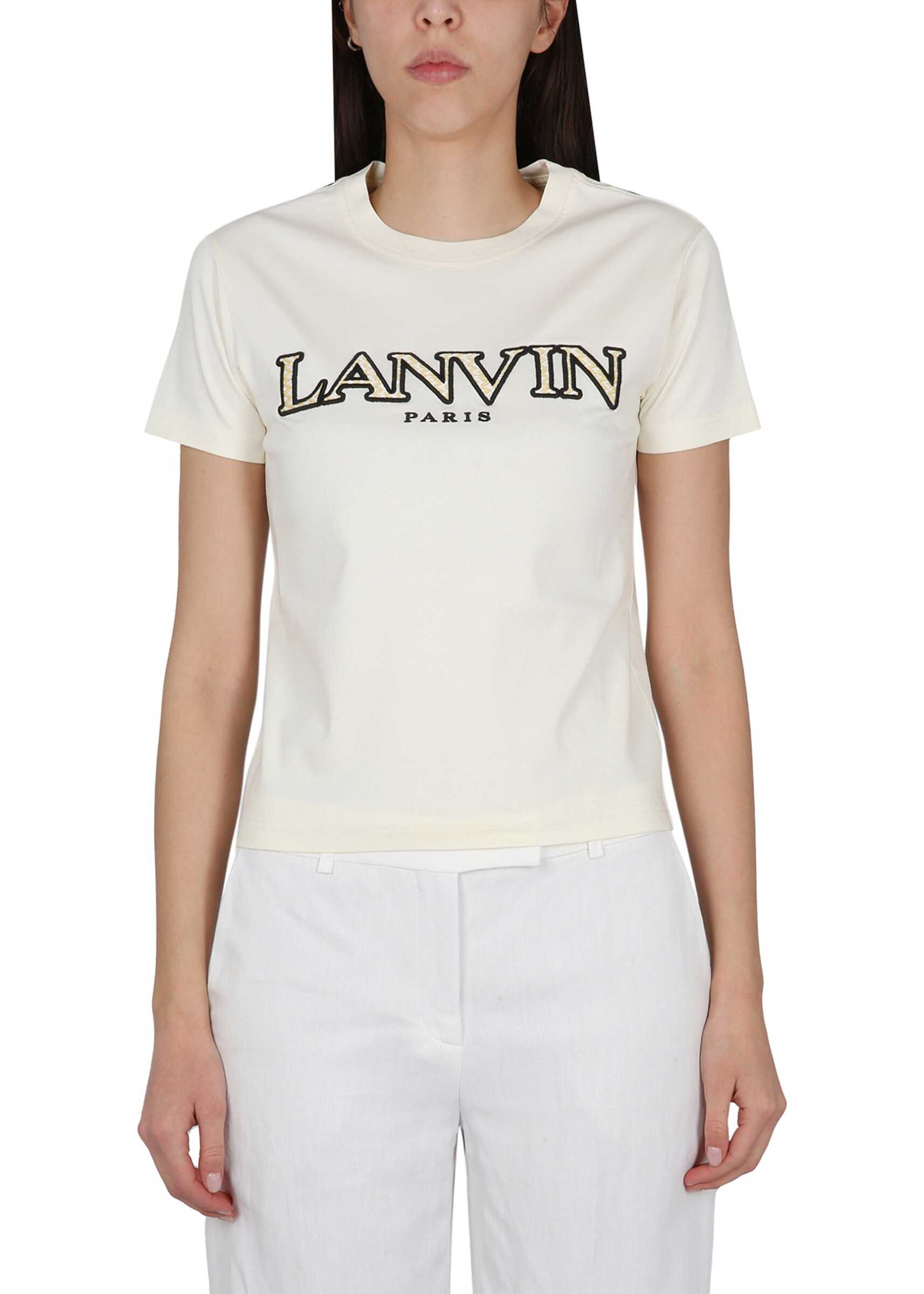 Lanvin T-Shirt With Logo Embroidery WHITE