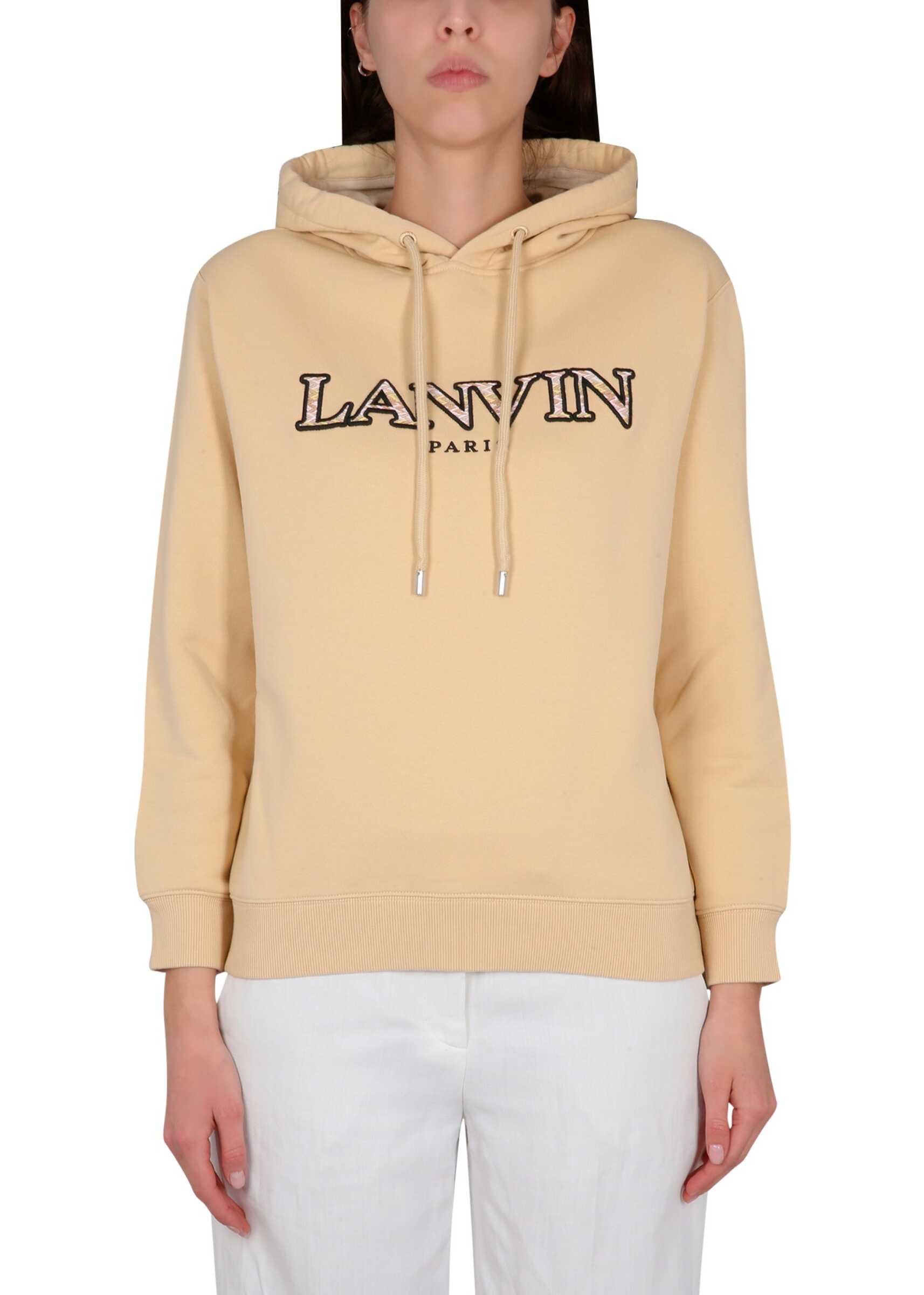 Lanvin Sweatshirt With Logo Embroidery BEIGE