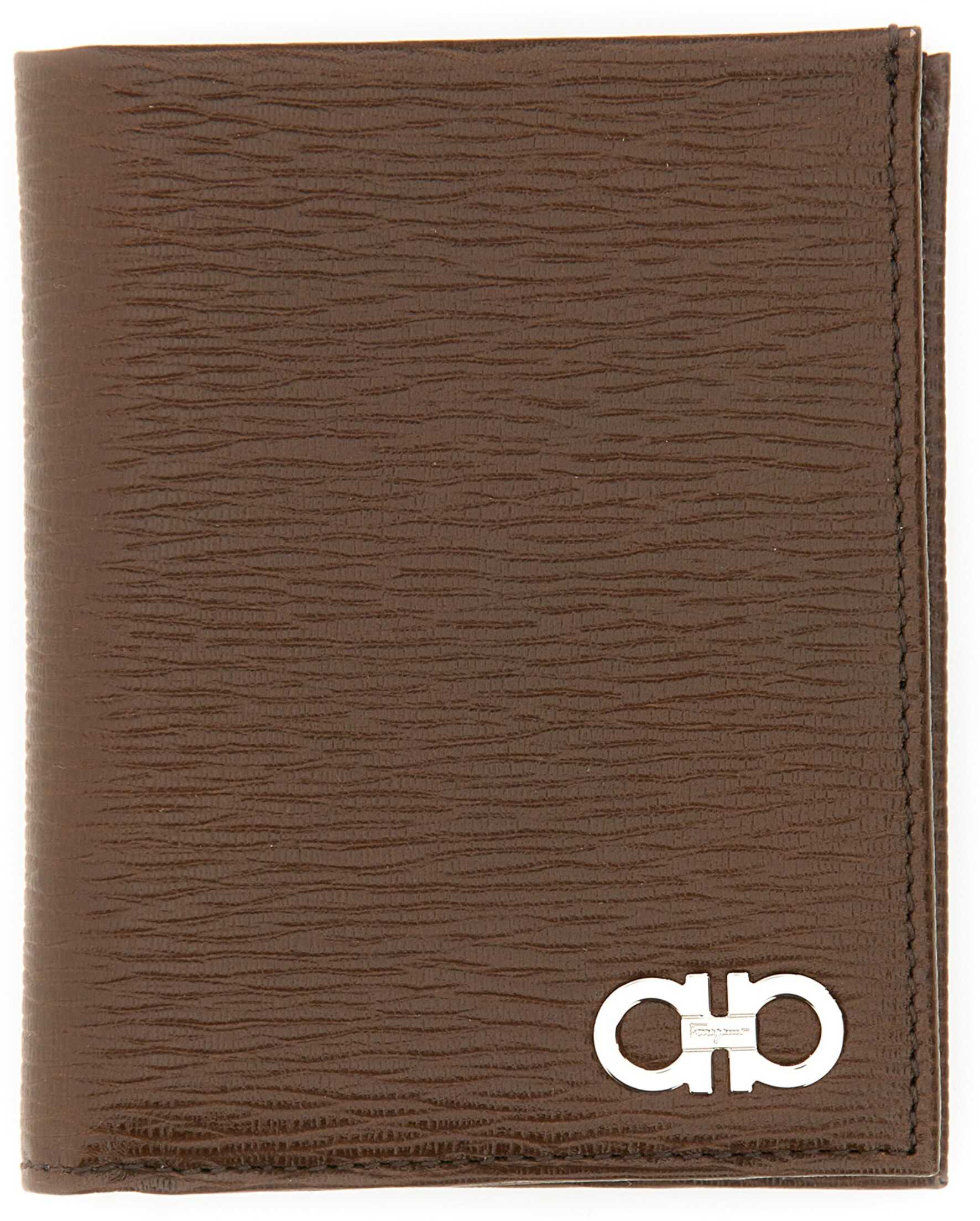 Ferragamo Bi-Fold Wallet With Hooks Plate BROWN
