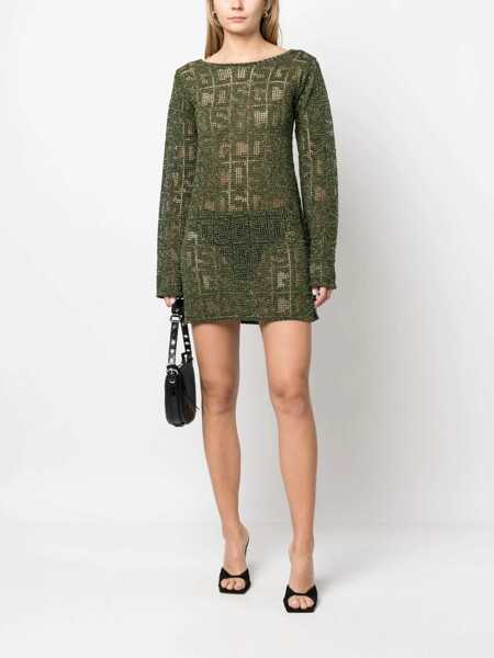 Rochii casual GCDS Monogram Macrame Dress MILITARY GREEN Femei (BM 9831623) 2